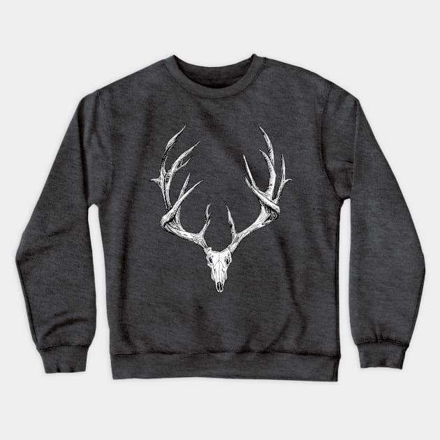 Stag Skull Crewneck Sweatshirt by jassrc